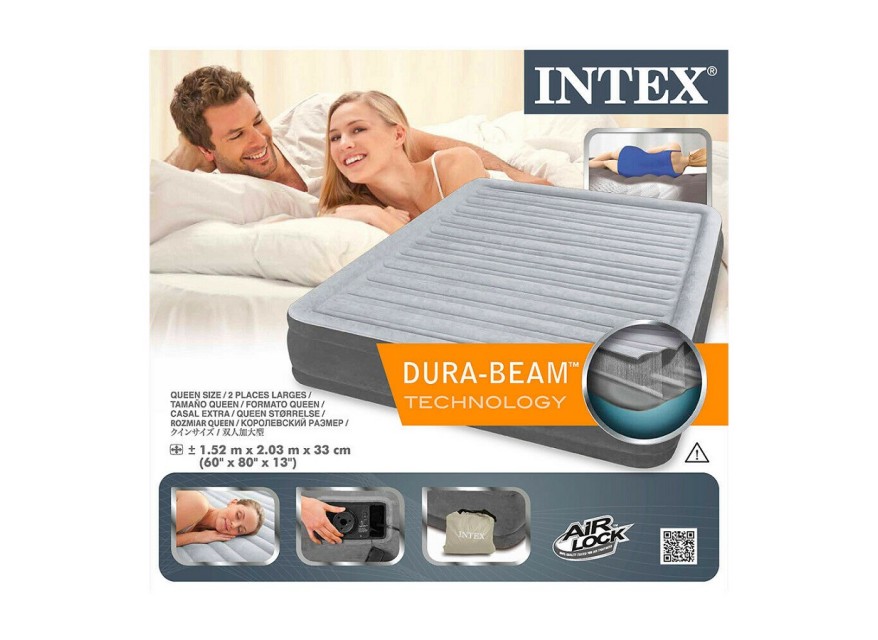 Materasso letto matrimoniale Intex 67770 gonfiabile airbed Fiber-Tech
